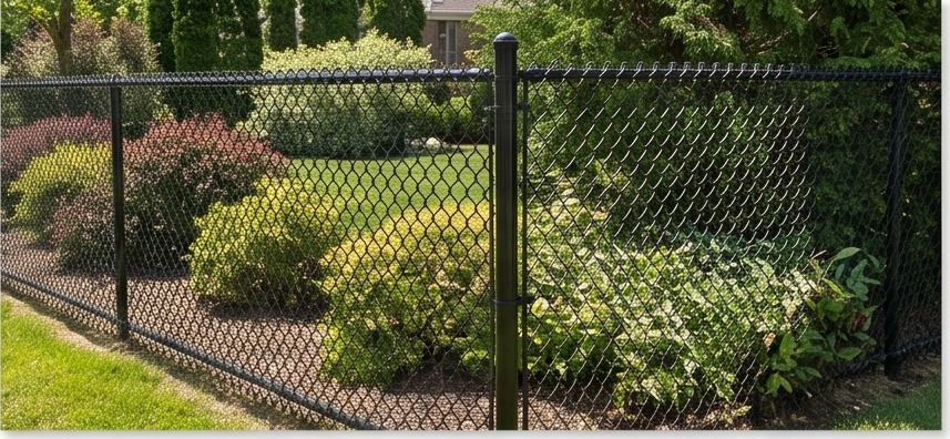 Black Vinyl-Coated chain link fence