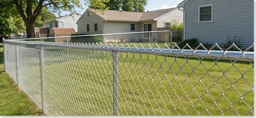 Galvanized chain link fence