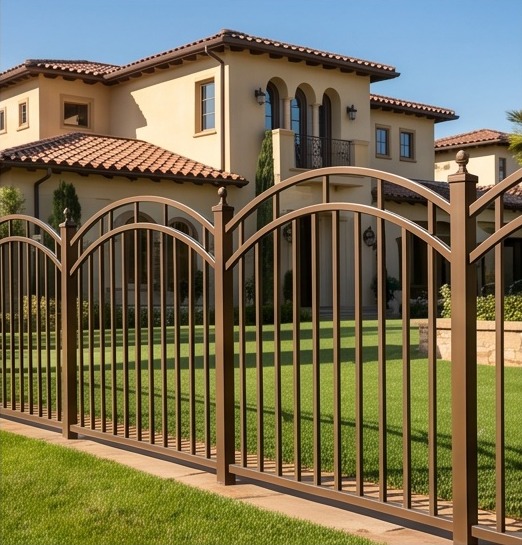 Double-Arched iron fence