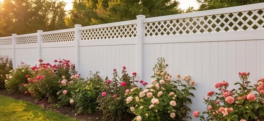 Lattice-Top Privacy vinyl fence