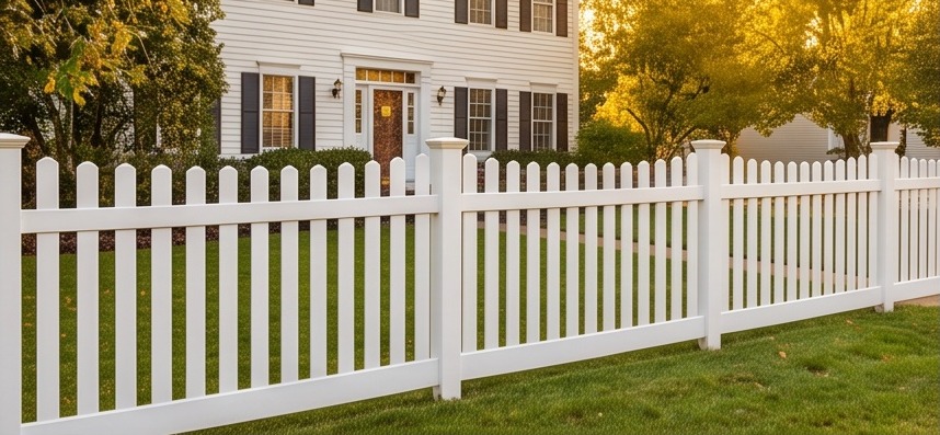 Straight-Top Picket vinyl fence