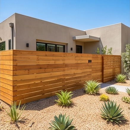 Horizontal Cedar fence