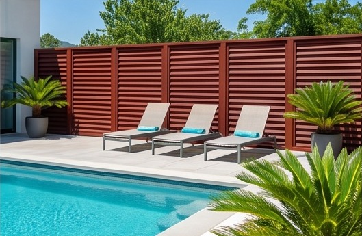 Louvered Privacy wood fence