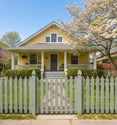 Picket Gothic wood fence