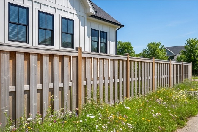 Shadowbox (Good Neighbor) wood fence